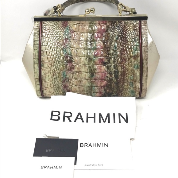 Brahmin Handbags - Brahmin Juliette Amethyst Celestine Croc-Embossed Satchel Handbag-NWT
